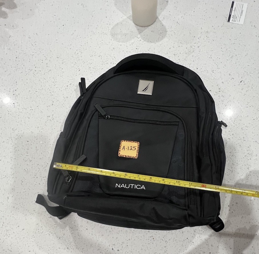 Nautica Logo Padded Back & Straps Polyester Backpack Black 4