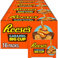 Big Cup Caramel Milk Chocolate Peanut Butter Cups, Candy Packs, 1.4 Oz (16 Count