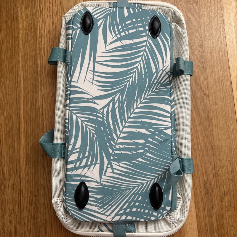 Aloha Collection CleverMade Collapsible Beach Tote Bag Floral Teal Green Hawaii gallery
