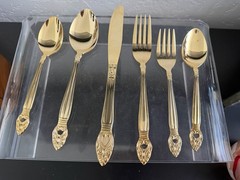 Gold Coronet 5 Piece Flatware Place Setting Japan Stainless Steel
