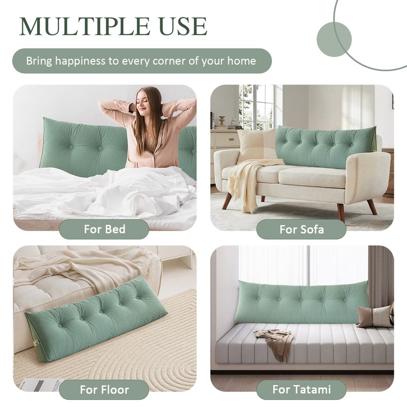 Soft Couch Bed Back Cushion Ergonomic Triangular Headboard Pillow for Relaxing gallery