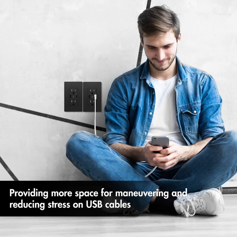 4.8A USB Type C&A Wall Outlet Duplex Receptacle 15 Amp, Tamper Resistant, 1pack gallery
