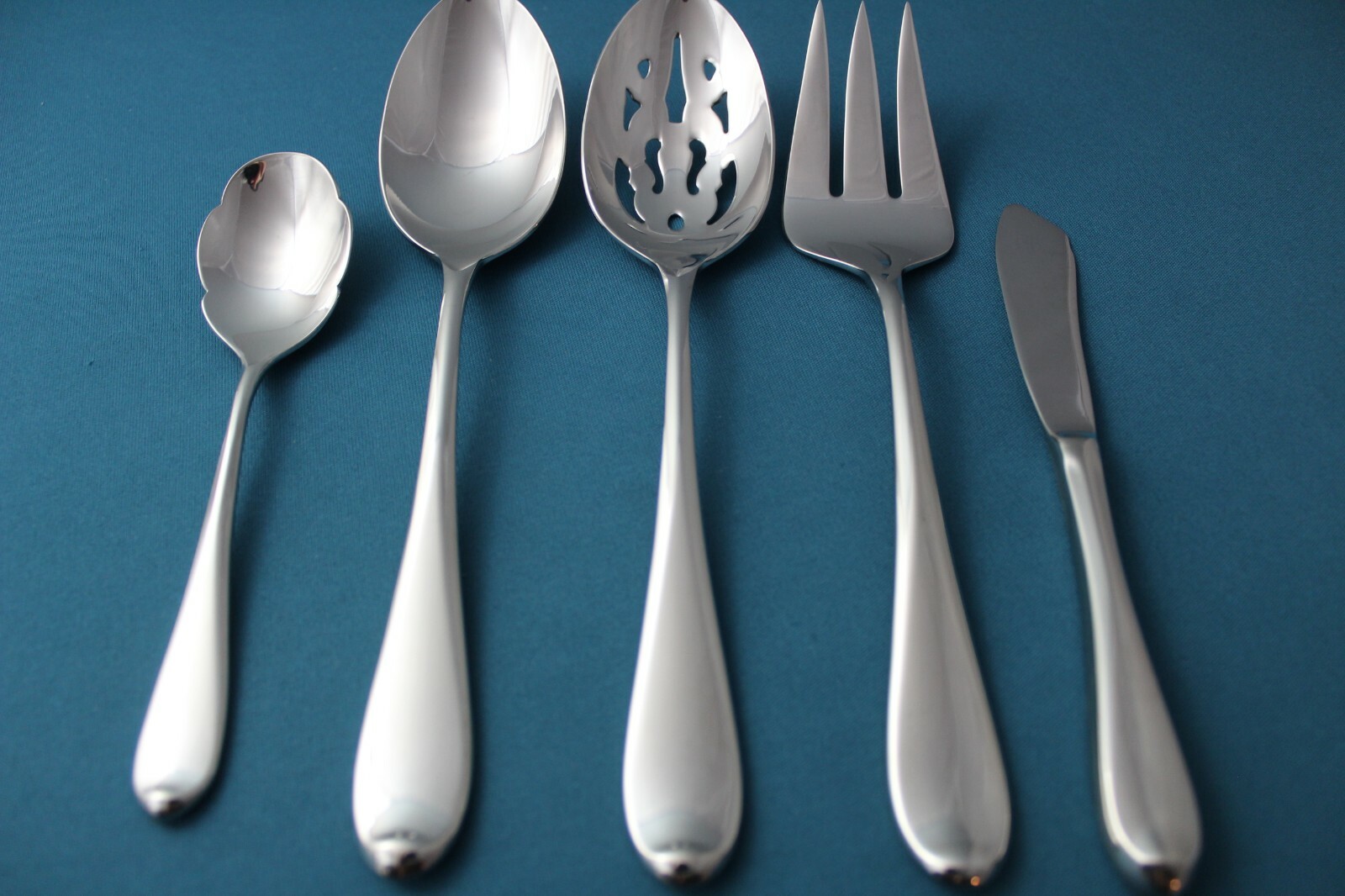 Gorham STUDIO Serving (5pc Set) Tablespoon Fork Pierced Glossy 18/10 Vietnam NEW gallery