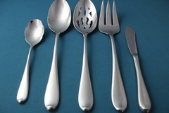Gorham STUDIO Serving (5pc Set) Tablespoon Fork Pierced Glossy 18/10 Vietnam NEW