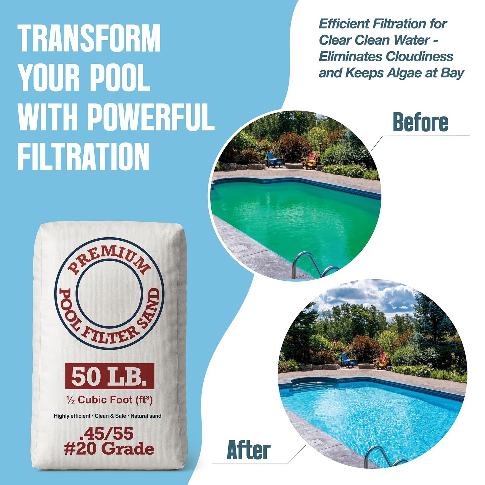 Play22 20 Grade Pool Filter Sand - Pool Sand, 50 Pound Bag Silica Sand for Po... gallery