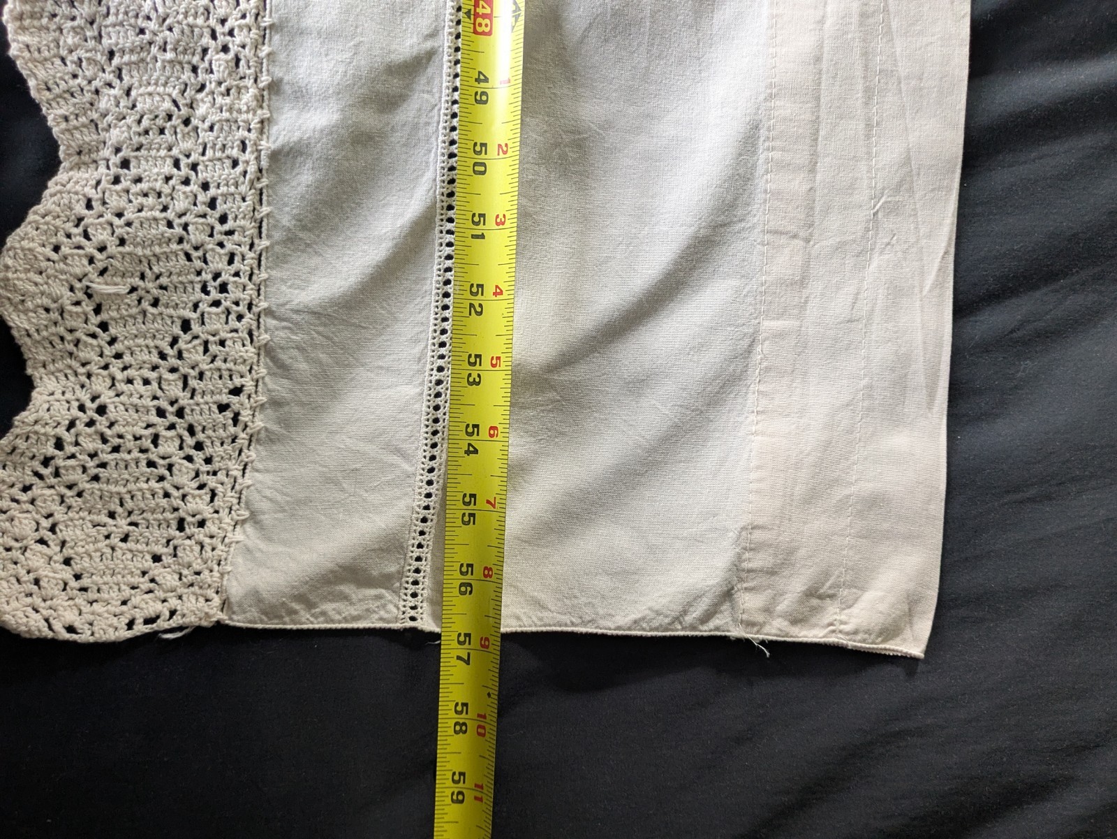 Essential Home Linen Valance Curtain Cream Ivory with Crocheted Edge 14x 57 gallery