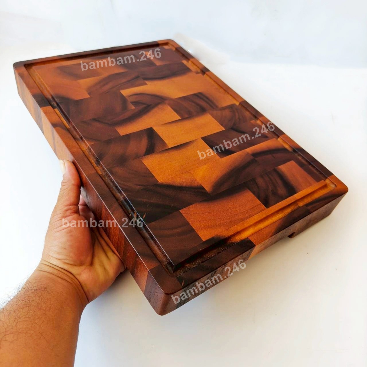 Durable Acacia End Grain Butcher Block Cutting Board for Kitchen 11"x16"x1.75" H gallery