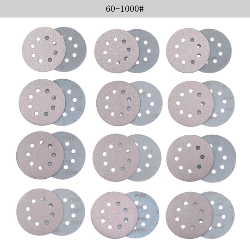 5 Inch 125mm 8 Hole Hook and Loop Sanding Disc 60-1000 Grit Flocking Sandpaper gallery
