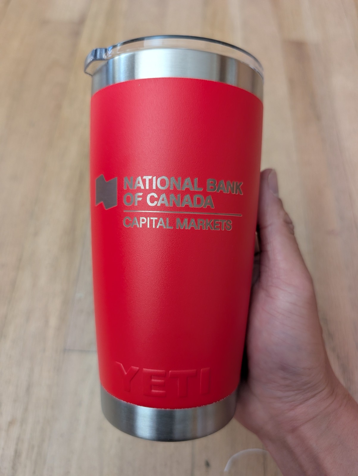 Yeti Rambler Tumbler - Red (branded National Bank of Canada) gallery
