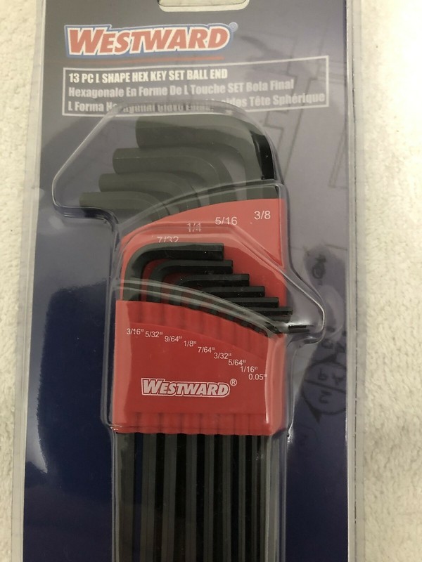 13 PIECE L SHAPE HEX KEY SET BALL END WESTWARD NEW BLACK gallery