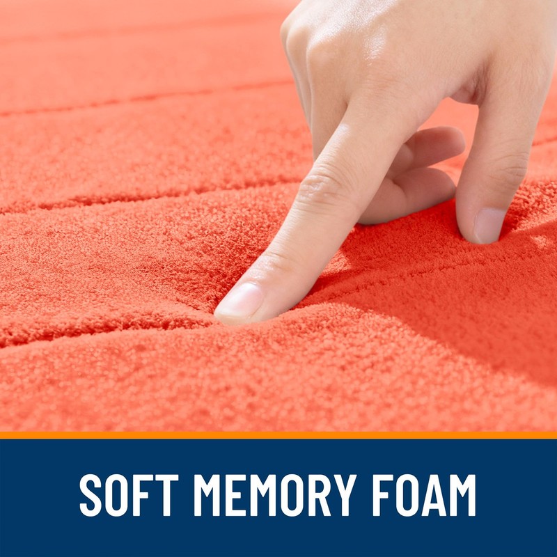 OLANLY Memory Foam Bath Mat 40x24, Super Soft Absorbent 40" X 24", Coral gallery