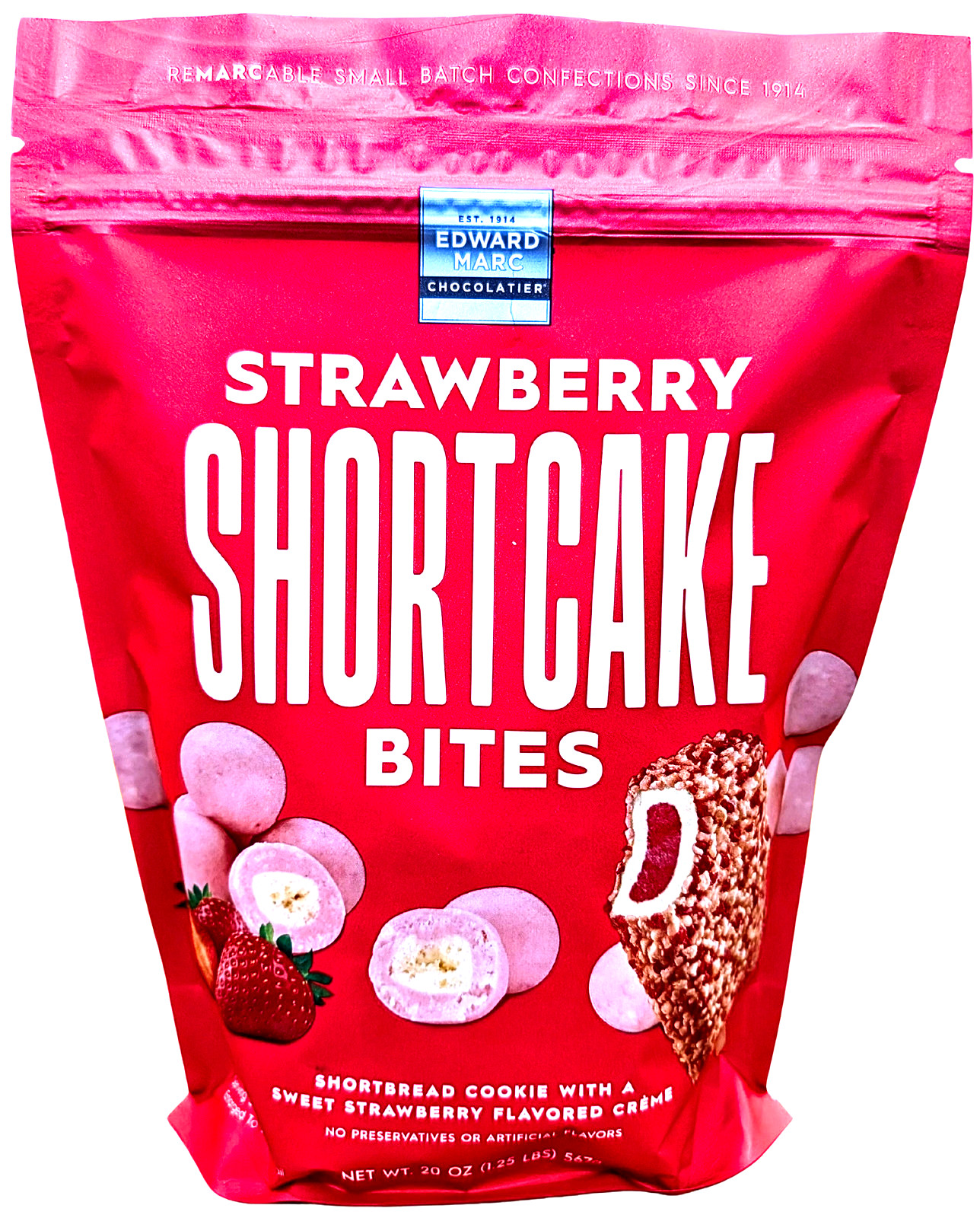 Edward Marc Strawberry Shortcake Snack Bites Shortbread Creme Cookies 20 Oz 8/27 gallery