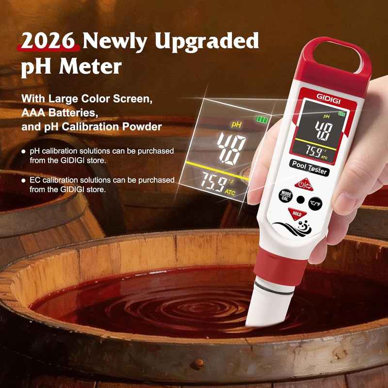 Digital Chlorine Tester Pool Salinity Meter, 7-In-1 Ph Meter Test FAC Ph Salt OR gallery
