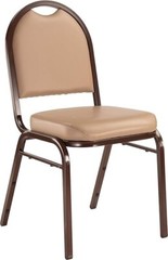 NPS Dome Back Stack Chair with Steel Mocha Frame, 300-Ib Weight Capacity