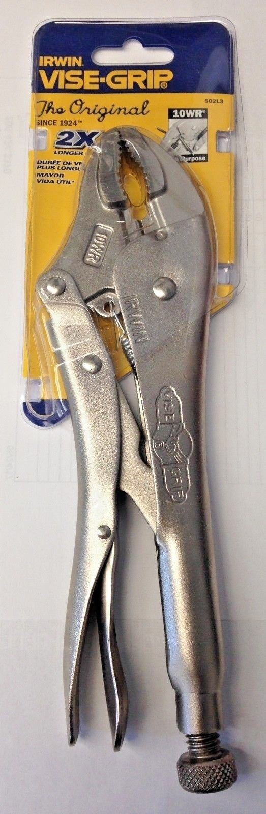 Irwin Vise-Grip 10" Curved Jaw Locking Pliers With Wire Cutter 502L3 10WR gallery