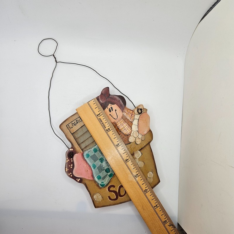 Cottage Core Laundry Room Wall Hanging Soap Washboard Girl Wood Decor Primitive gallery