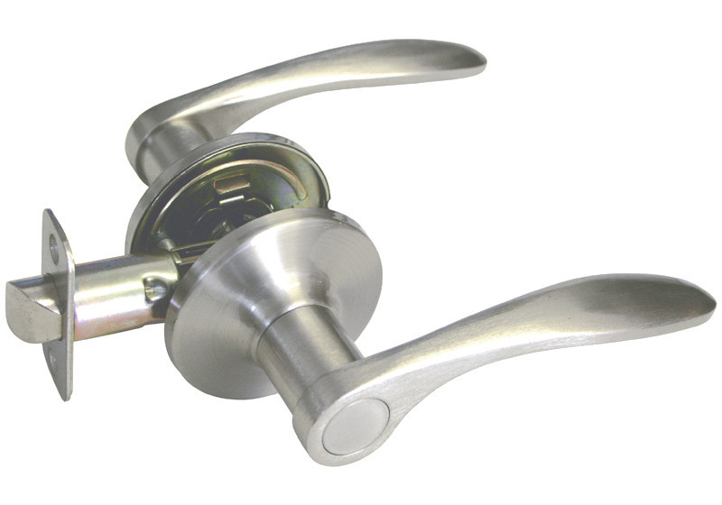 Satin Nickel Door Knobs passage lever handle Locks closet hallway Brushed Nickel