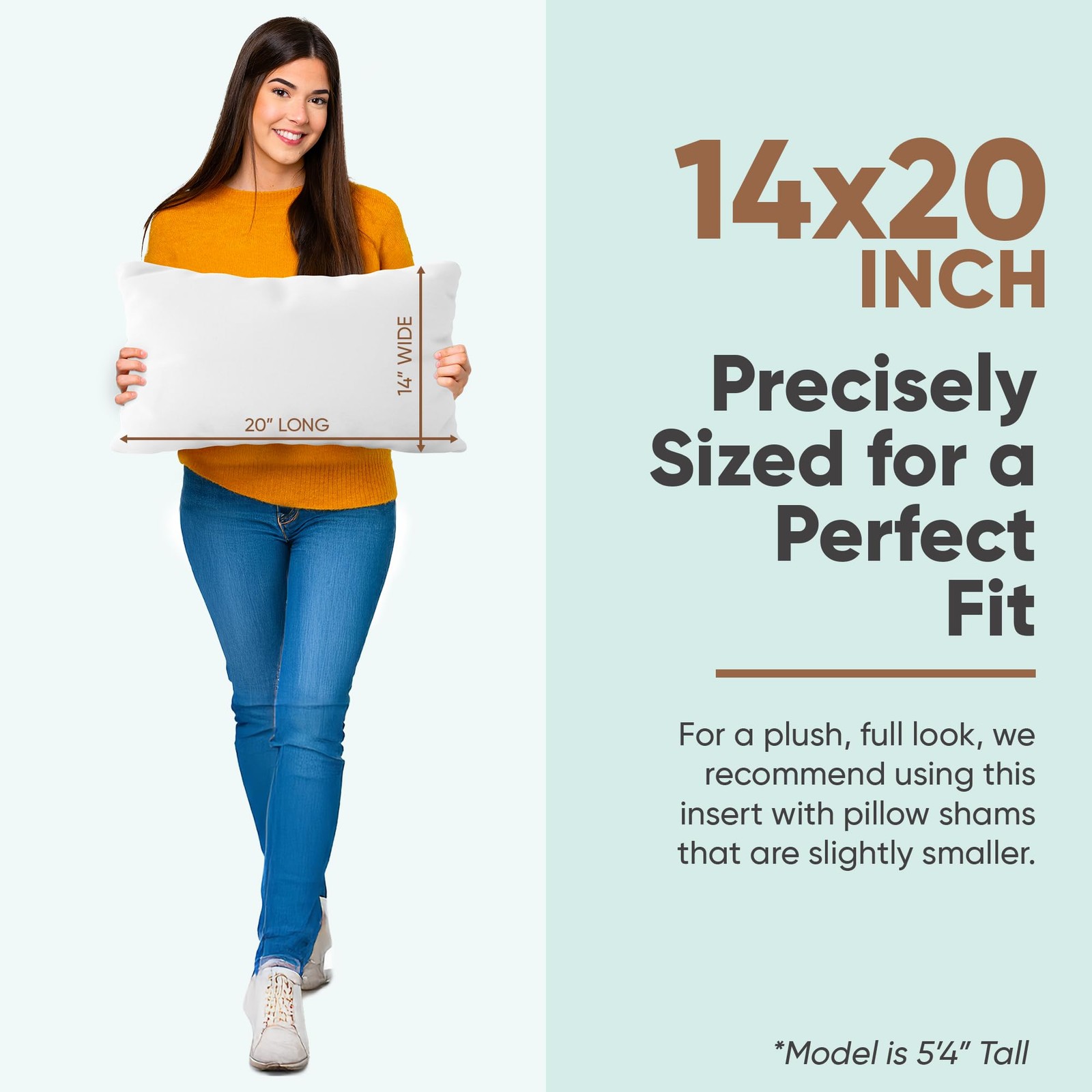 Pillow Insert 14x20 Synthetic Down Alternative Ultra Soft White Lumbar Small gallery
