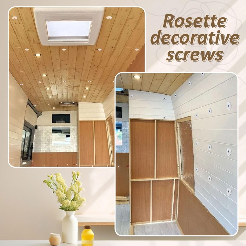 30 Pack Rosette Washers with Screws Mobile Home/RV Ceiling Rosette Buttons Di gallery