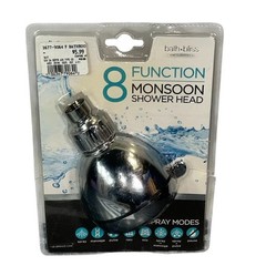 Bath Bliss 8 Function Monsoon Showerhead #3417 New