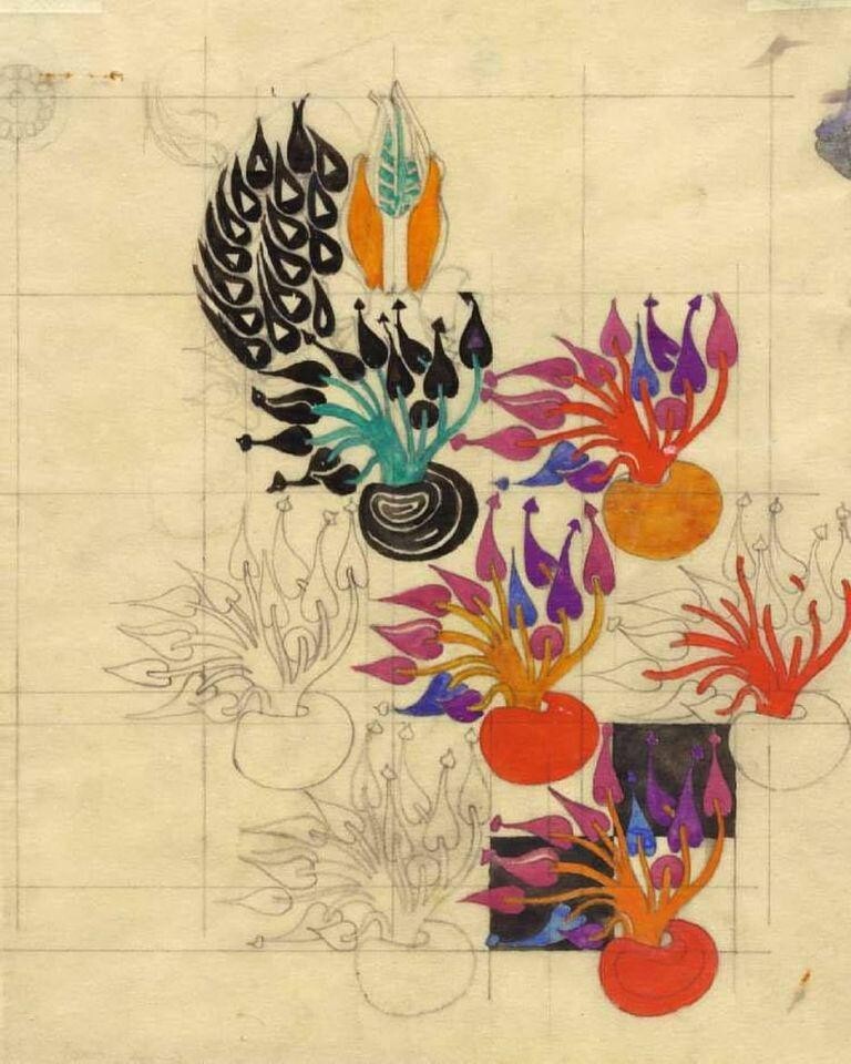 Textile Design : Charles Rennie Mackintosh : 1920 : Art Print gallery