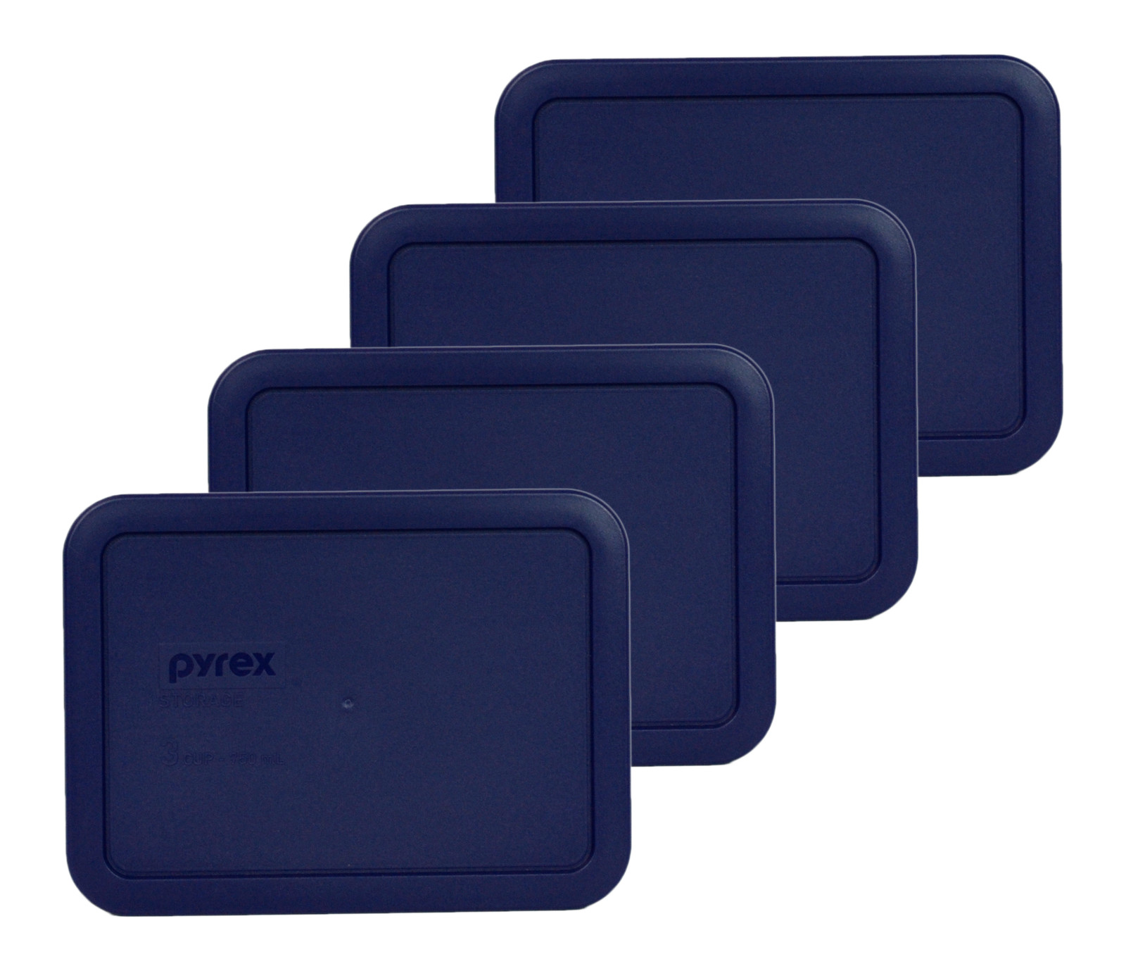 Pyrex Rectangle 3 Cup Storage Lid Cover Blue 4 Pack 7210-PC New for Glass Dish gallery