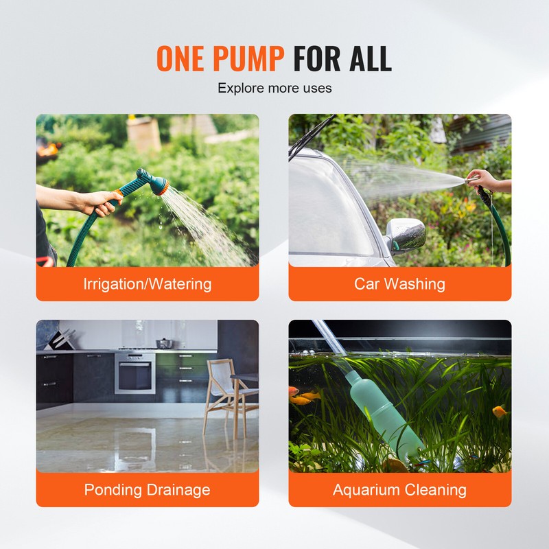 Water Transfer Removal Pump Portable Utility Pump 120V 360 GPH 1/10HP Hose gallery