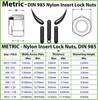 Bulk Qty - Nylon Insert Lock Nuts DIN 985 Steel, Black Oxide M3 M4 M5 M6 M8 M10 gallery