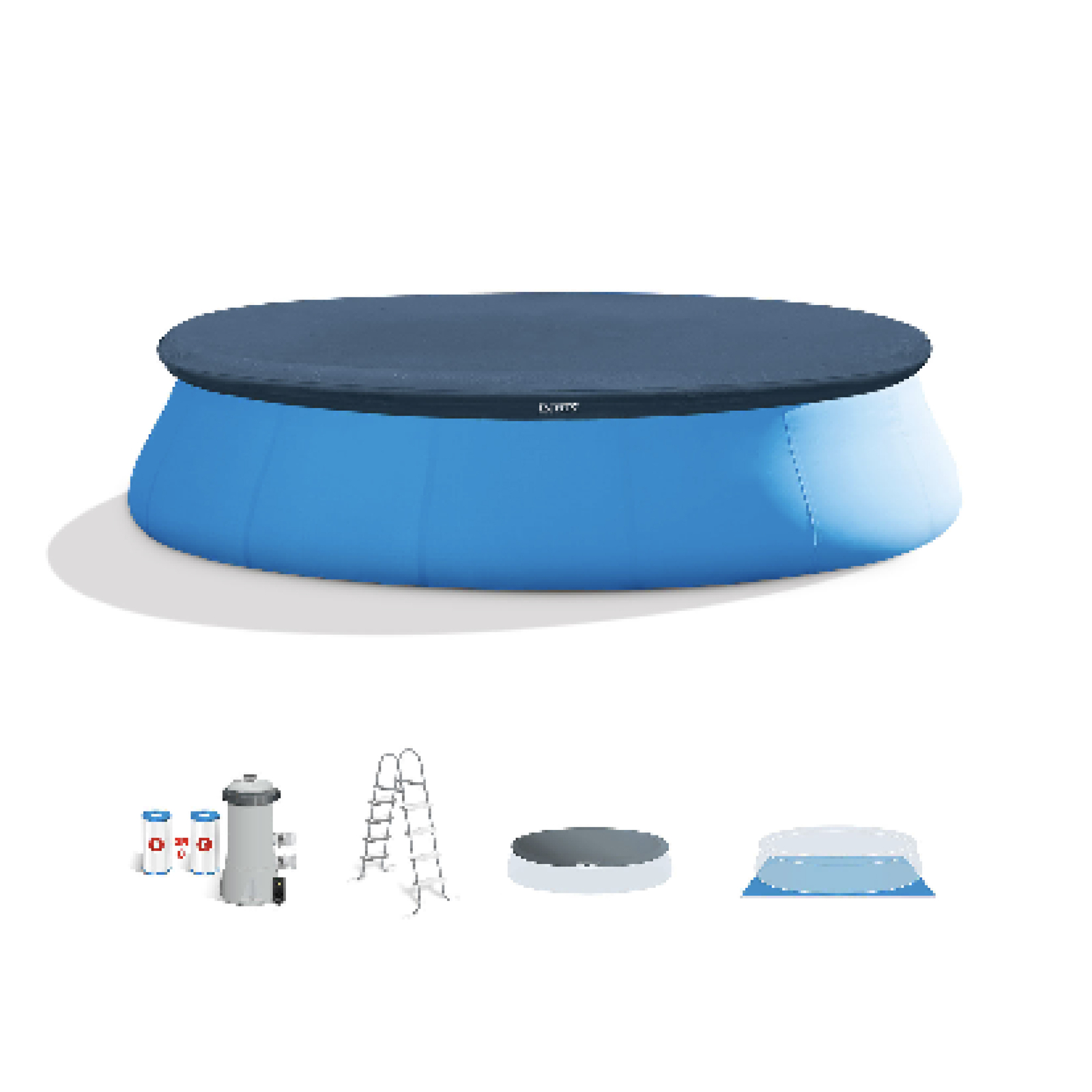 Intex 15' x 48" Inflatable Easy Set Above Ground Swimming Pool w/ Ladder & Pump gallery