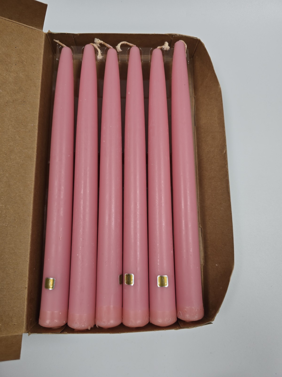 NEW PartyLite Unscented 6 Dinner Candles 10 Inch Heather Pink Color gallery