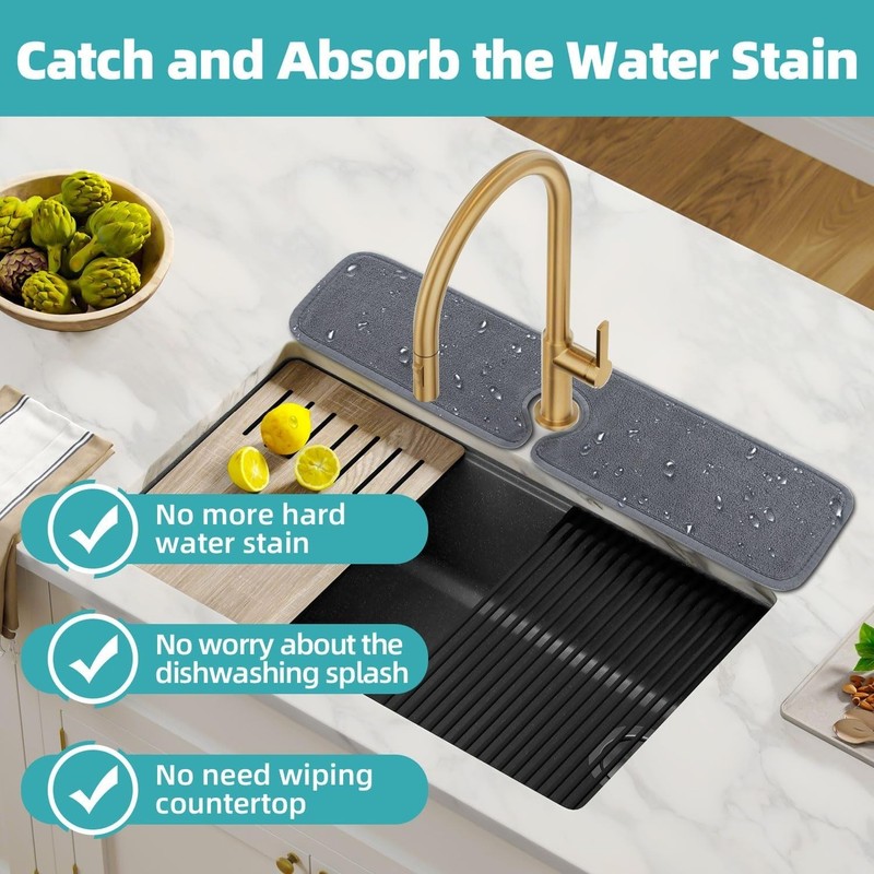 Machine Washable Kitchen Splash Guard - 4-Piece Microfiber Set for Cleanup Ease gallery