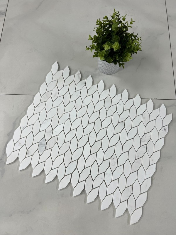 Dolomite Marble Leaf Pattern Mosaic Tile gallery