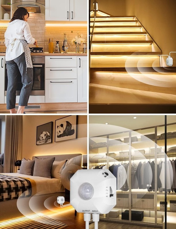 Motion Sensor LED Light Strip 16.4Ft Warm White 3000K & Multi-Colored USB Power gallery