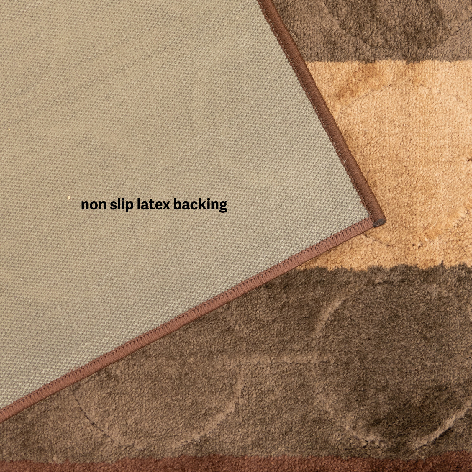 Custom Size Circle Design Brown Washable Runner Rug 26"/30"/36" Wide gallery