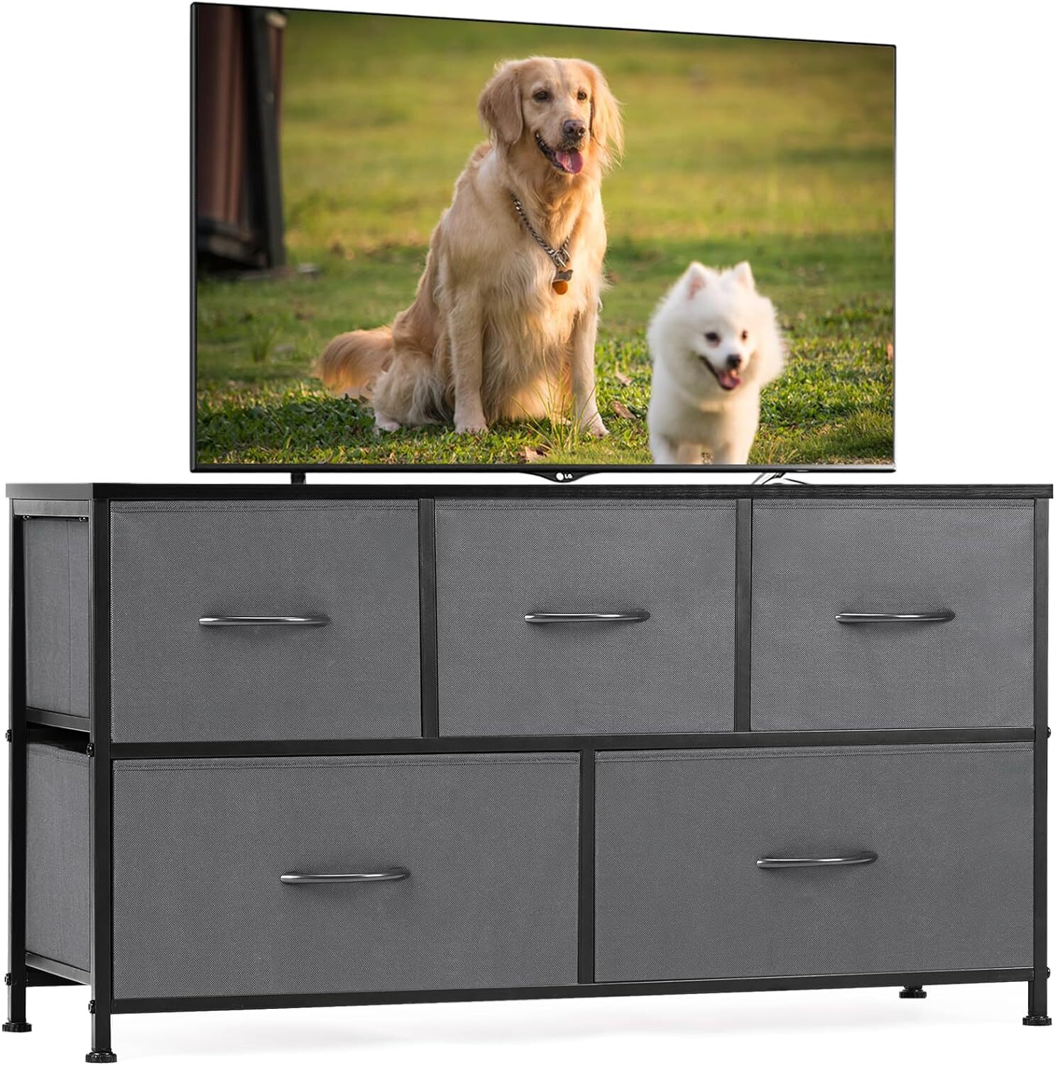 Fabric 5 Drawers Wide TV Stand Storage Drawer Drawers Organizer for Livingroom gallery