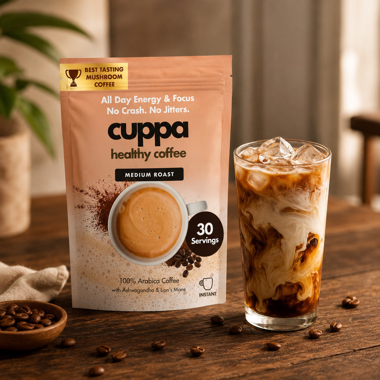Cuppa Instant Mushroom Coffee Medium Roast 30 Servings Lion's Mane New gallery