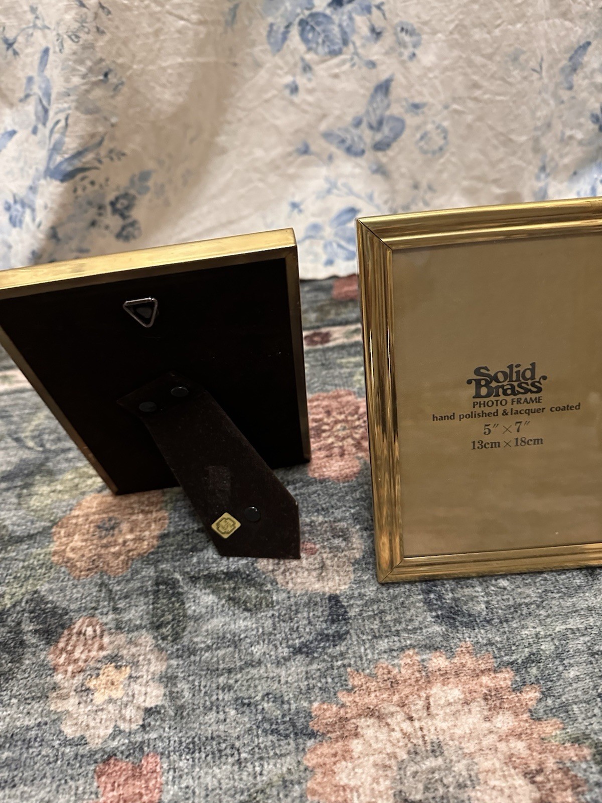 Solid Brass Gold Photo Frame 5x7 in Polished Lacquer set of 2 gallery
