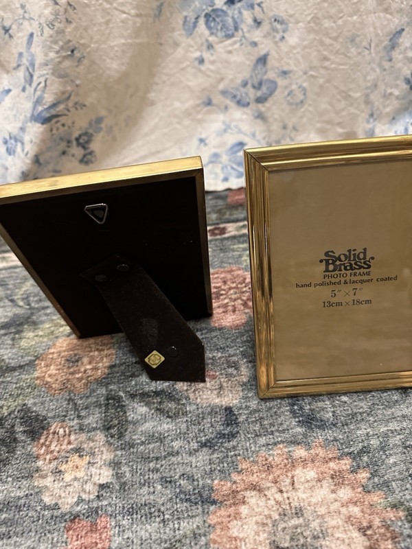 Solid Brass Gold Photo Frame 5x7 in Polished Lacquer set of 2 gallery
