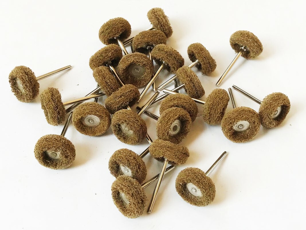 25 GOLIATH INDUSTRIAL ABRASIVE 1" SCUFF BUFF ROTARY TOOL WHEELS BRUSHES DB120B gallery