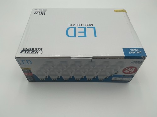 Feit Electric LED A19 Bulbs Daylight 5000K 60 Watt Non-Dimmable 24 pk New gallery