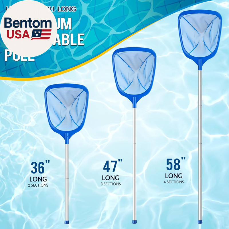 Pool Skimmer Net, Deep Pool Leaf Net with Reinforced Frame, Large Capacity Rake gallery