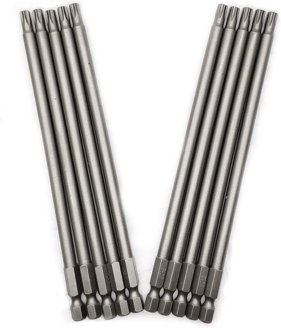 10PCS 6"/150mm T27 Torx Head Screwdriver Bit Set, 1/4 Inch T27, 150mm/6inch gallery