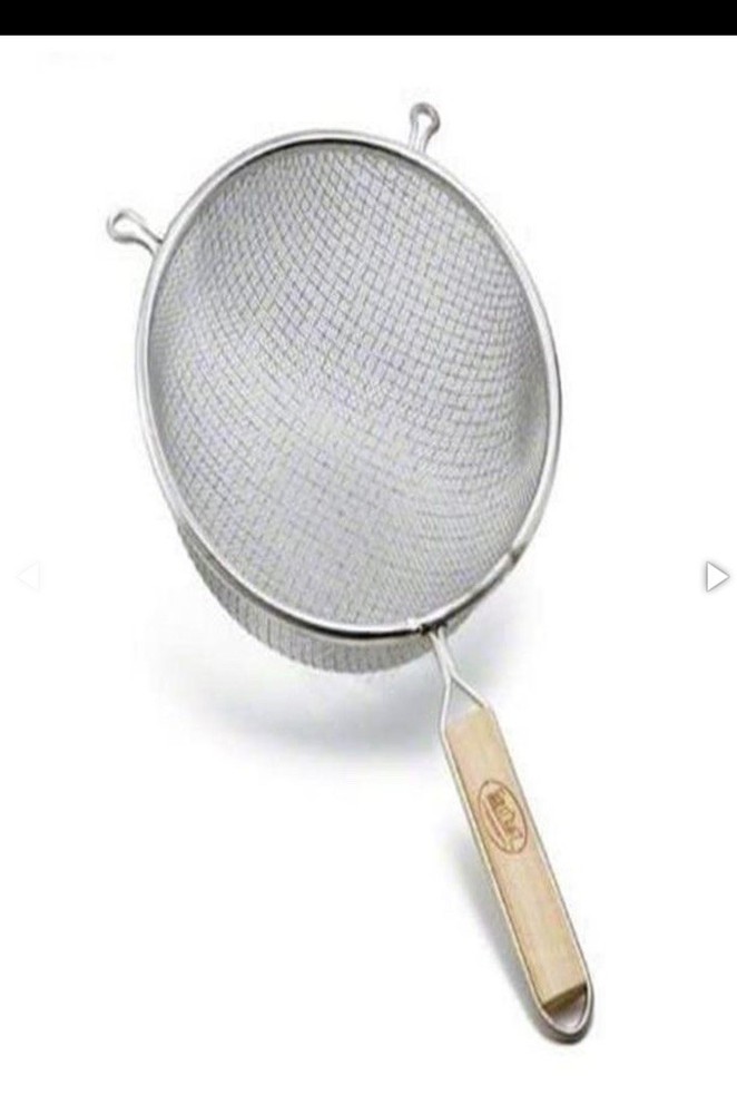 TableCraft 99 Double Mesh 10.25" Strainer with Wooden Handle