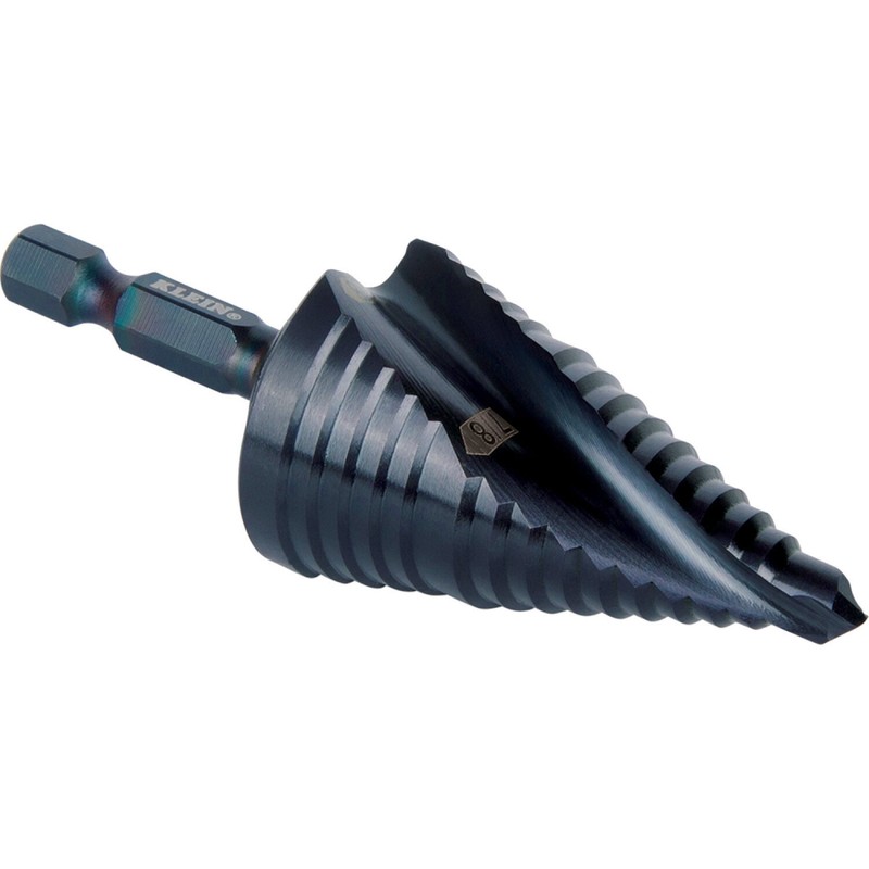 Klein Tools QRST11 Step Drill Bit, Quick Release, Spiral Flute, 7/8 to 1-1/8 In gallery