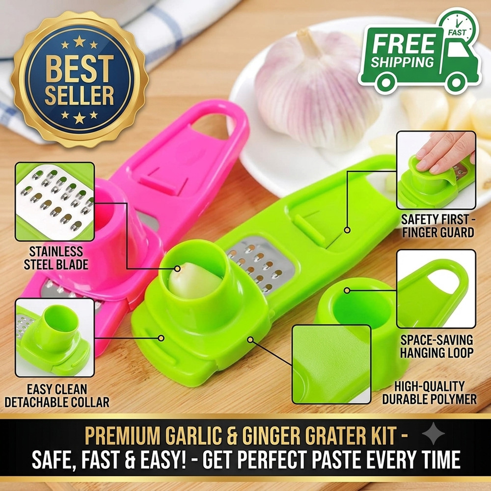 Multi Functional Ginger Garlic Grinding Grater Planer Slicer Mini Cutter Cooking