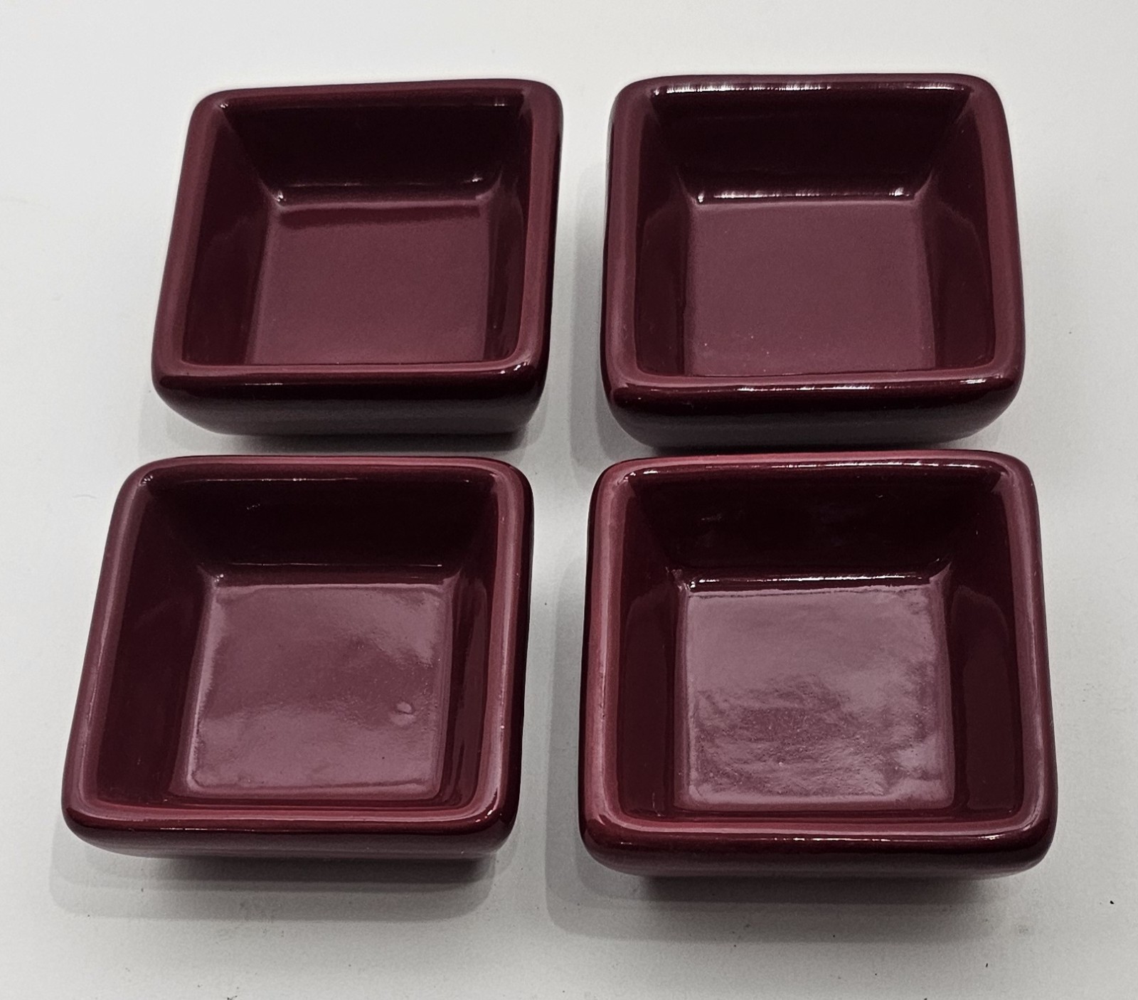 Pampered Chef Simple Additions Petite Squares Cranberry Condiment Dip Dish 4pc gallery