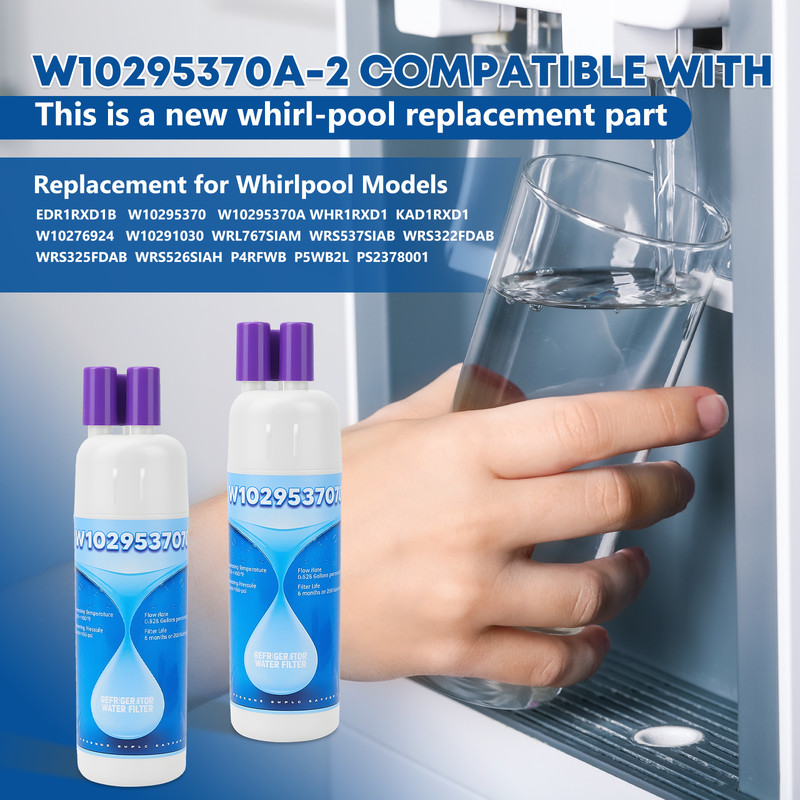 6Pack Replacement Refrigerator water filter 10295370A WHR1RXD1 KAD1RXD1 P8RFWB2L gallery