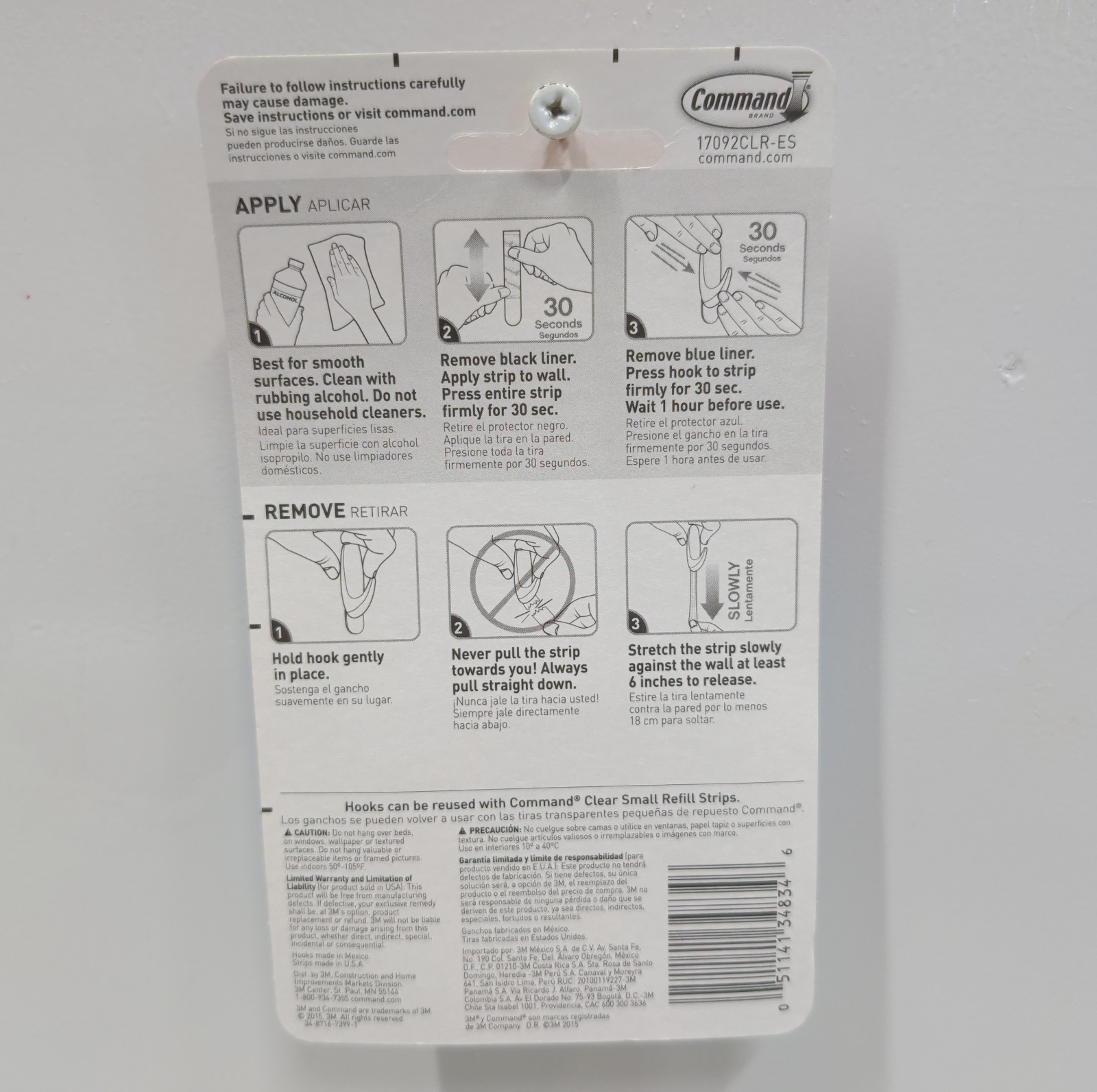 Command Clear Small Wall Hooks 2 Pack w/ 4 Adhesives Holds 1 lb Damage‑Free New gallery