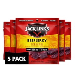 Jack Link’s Beef Jerky, Teriyaki, Multipack Bags – Flavorful Meat Snacks