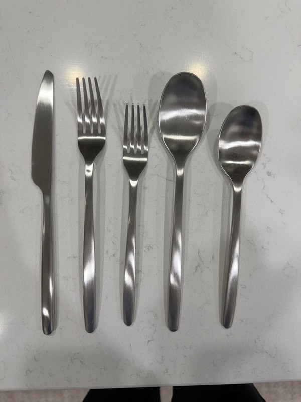 Ava Flatware Matte Silver 18/10 - 4 Person Set (20 Pieces) NEW gallery